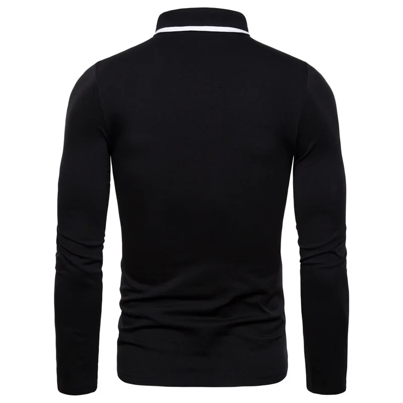 

European Design Cotton Polo Shirt Men 2019 Autumn Fashion Lapel Long Sleeve Polo Camisas High Quality Embroidery Man Tops