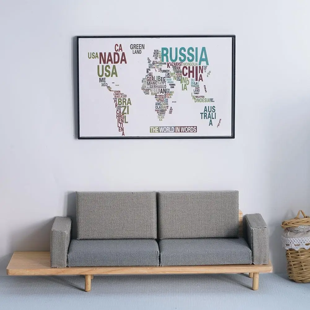 

1/12bjd Ob11gsc With Mini Simulation Large Mural Map Pattern Photo Frame 62081 Model Dollhouse Mural Decoration Model Playhouse