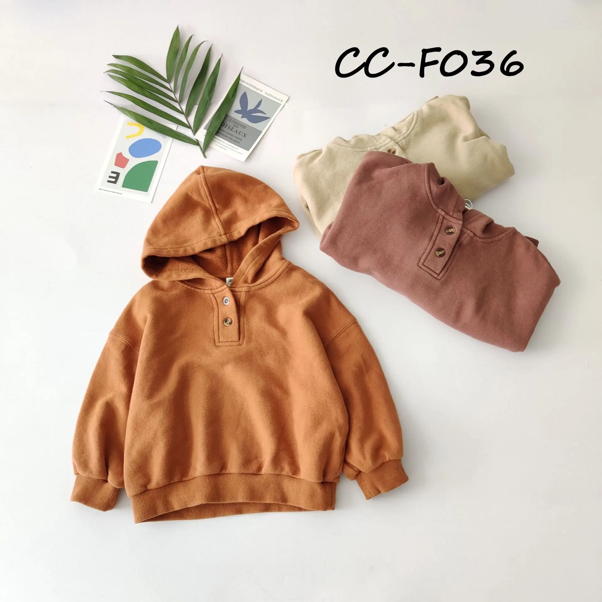 

2020 Spring New Model Korean Cotton Hooded Sweater Pure Color Washed Hot Knit