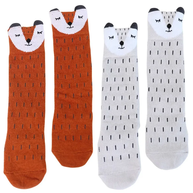 Baby Long Booties Socks Kids Animal Pattern High Cotton Children Boys Girls Knee Cartoon | Детская одежда и обувь