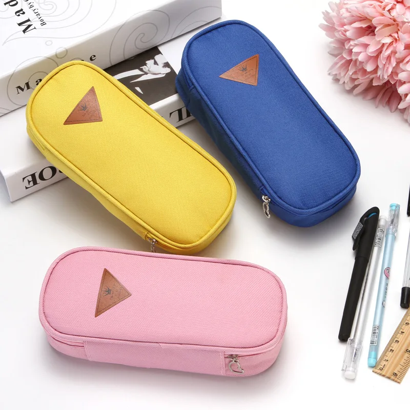 

Simple Style Candy Color Pen Case Large Capacity Multi-functional Pens Bag Flip Stationery Box Angle Strand Bag Stationery