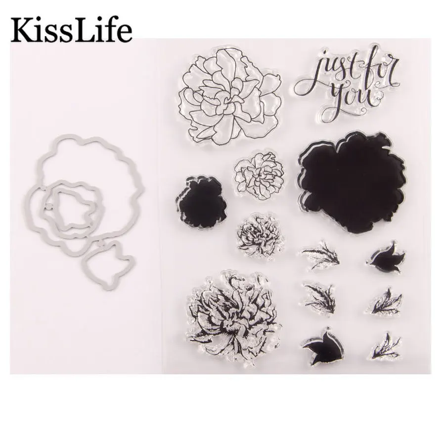 1 упаковка красивых цветочных листьев набор штампов и с надписями для