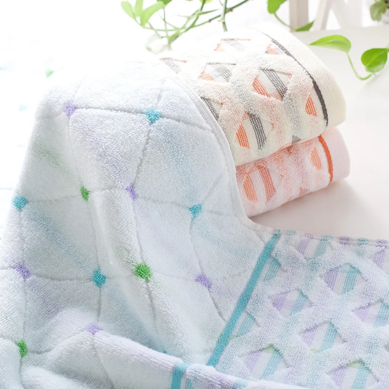 Полотенце хлопковое домашнее жаккардовое толстое впитывающее полотенце для