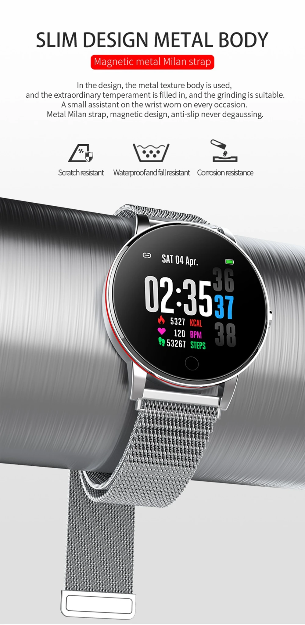 Geekbes WR14 Смарт-часы 1," ips цветной экран Smartwatch металлический корпус IP67 умный Браслет монитор сердечного ритма во время сна мульти-спорт