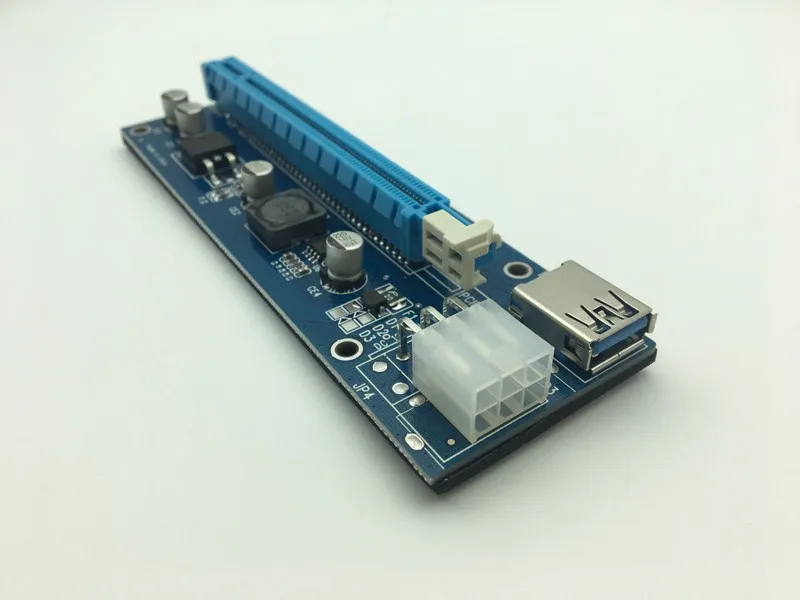 

6Pcs 006C PCIe PCI-E PCI Express Riser Card 1x to 16x USB 3.0 Data Cable Adapter SATA to 4Pin IDE Molex 6 pin for Bitcoin Mining