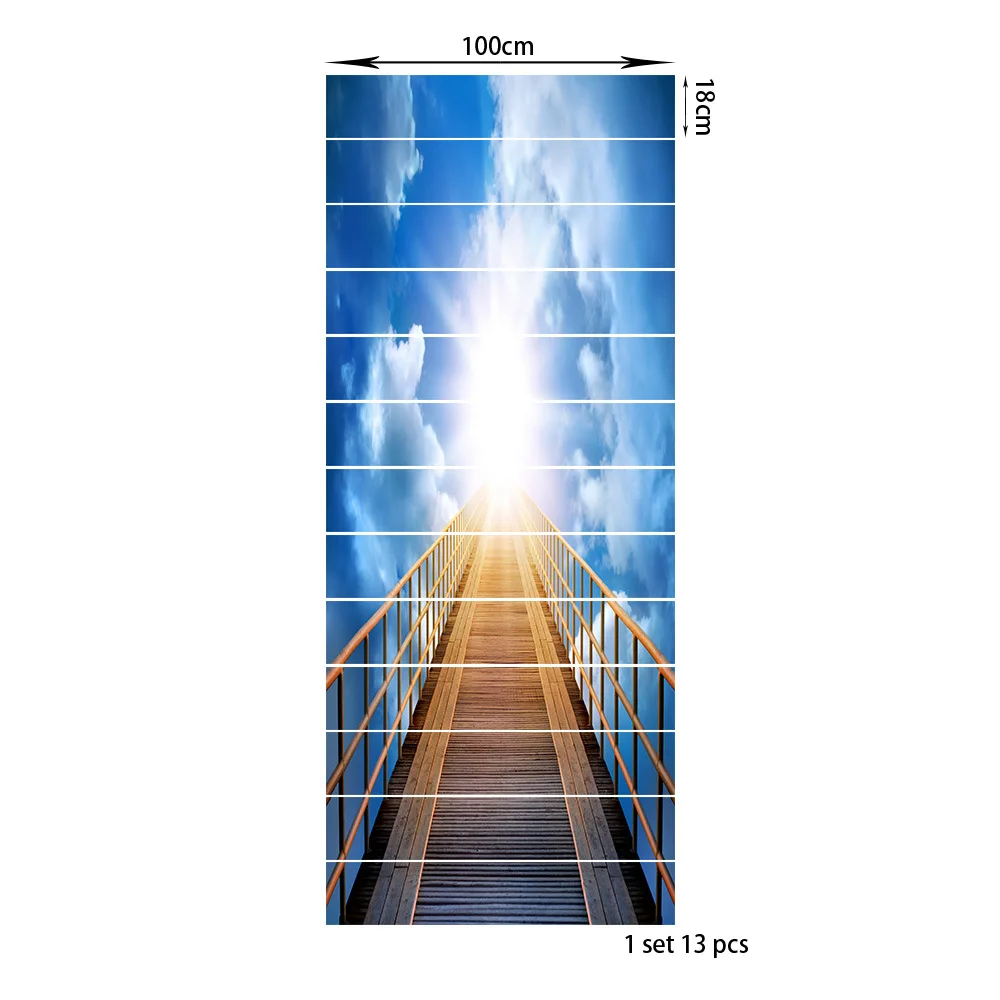 3D Воздушный деревянный мост лестницы наклейки украшения дома 13 шт./компл. ПВХ
