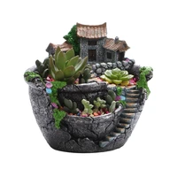 creative plants pot succulent plants pot with sweet house flower basket planter pot garden decoration