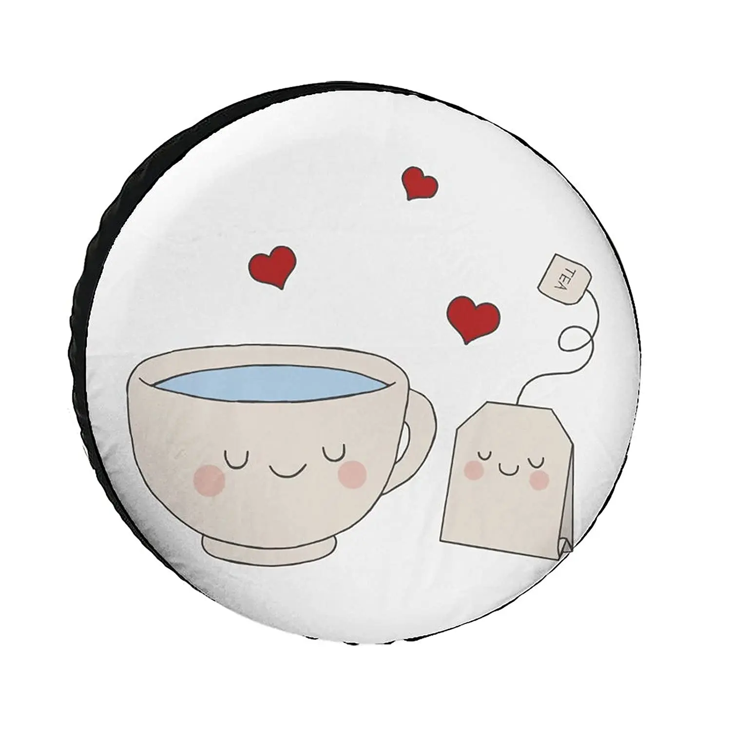 

Cute Tea Bag and Cup Universe Exploration Tire Covers Wheel Cover Protectors Weatherproof UV Protection Spare Tire