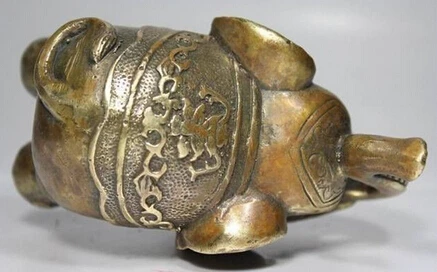 

Copper Brass CHINESE crafts Asian Elaborate Chinese Manual Copper Auspicious Elephant statue