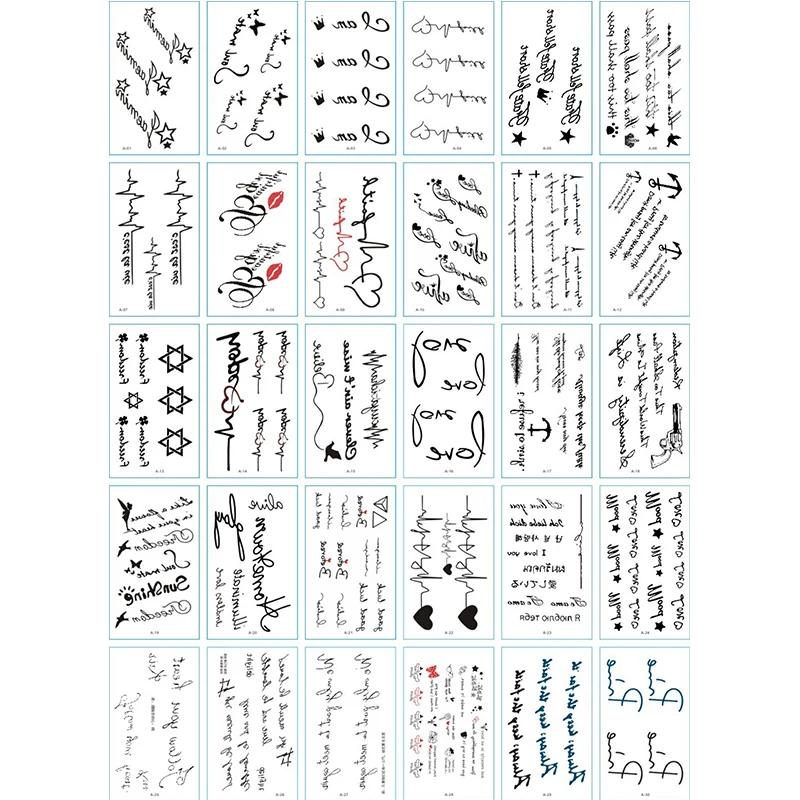 Маленькие новые наклейки тату имитация сексуальных татуировок с английскими