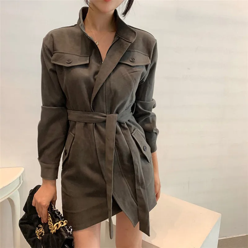 Женская длинная куртка-карго Alien Kitty Повседневная элегантная нежная офисная