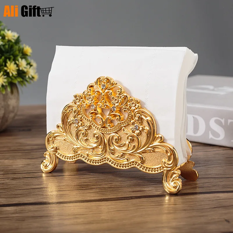 

European Style Creative Restaurant Dining Table High Grade Zinc Alloy Three Dimensional Retro Western Restaurant Napkin Storage
