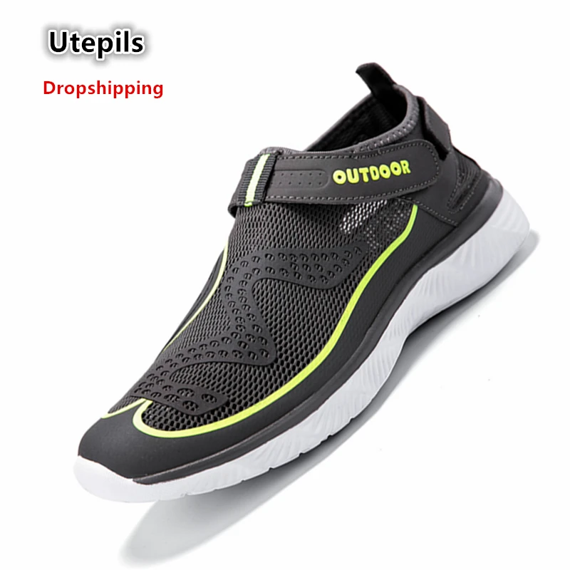 

Сандалии мужские сетчатые, пляжные шлепанцы, обувь с отверстиями, плоская подошва, США