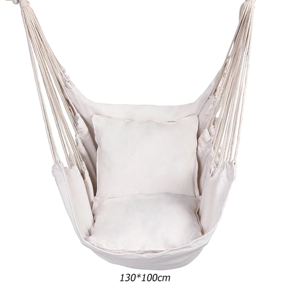 

Portable Canvas Hammock Chair Swing Indoor Garden Sports Home Travel Leisure Hiking Camping Stripe Leisure Hanging Hammock
