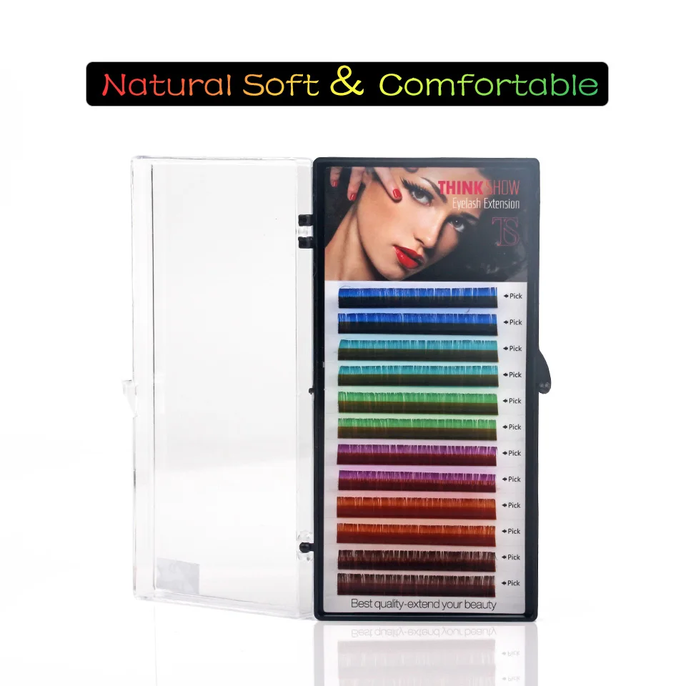 Ресницы THINKSHOW индивидуальные для наращивания натуральные и мягкие толщина 0 07 мм |