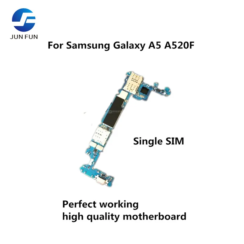 JUN FUN Single SIM Unlocked Original USED Motherboard For Samsung Galaxy A5 A520F Mainboard With Full Chips Android | Мобильные