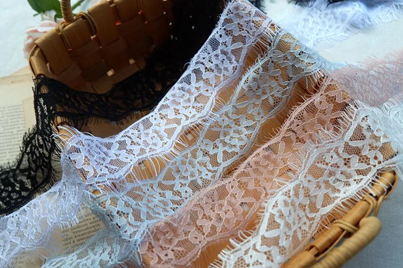 3meters/lot 6cm Width Colors Eyelash Lace Trim Fabric Flower DIY Crafts Wedding Dress Clothing Hair Material | Дом и сад