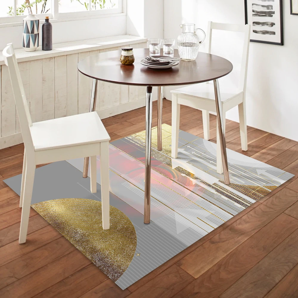 

Rainbow Dining Room Mat Flannel Anti-slip Rug Baby Crawling Mat Children Room Bedside Area Rug Living Room Carpet