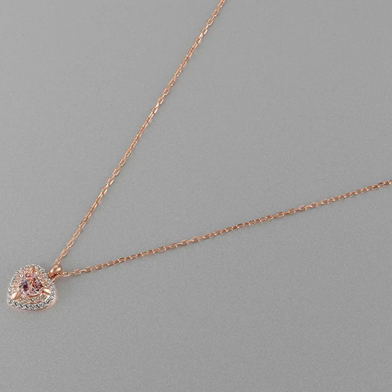 

PANDOO Fashion Charm Sterling Silver Original 1:1 Copy, Romantic Sweet Love Wild Necklace Female Luxury Jewelry Gifts