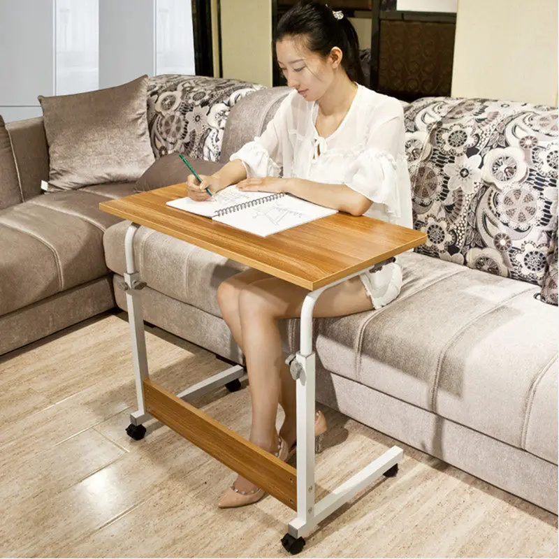 

Foldable laptop computer table space saving home stable writing table adjustable movable bedside table standing desk 64*40CM