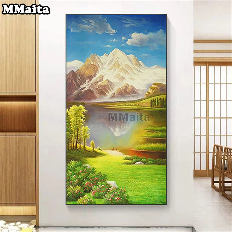 

Diamond Painting Kits DIY Full Drill Round Spring Natural Landscape 5d Diamond Embroidery Wall Home Decor Christmas Gift GG734