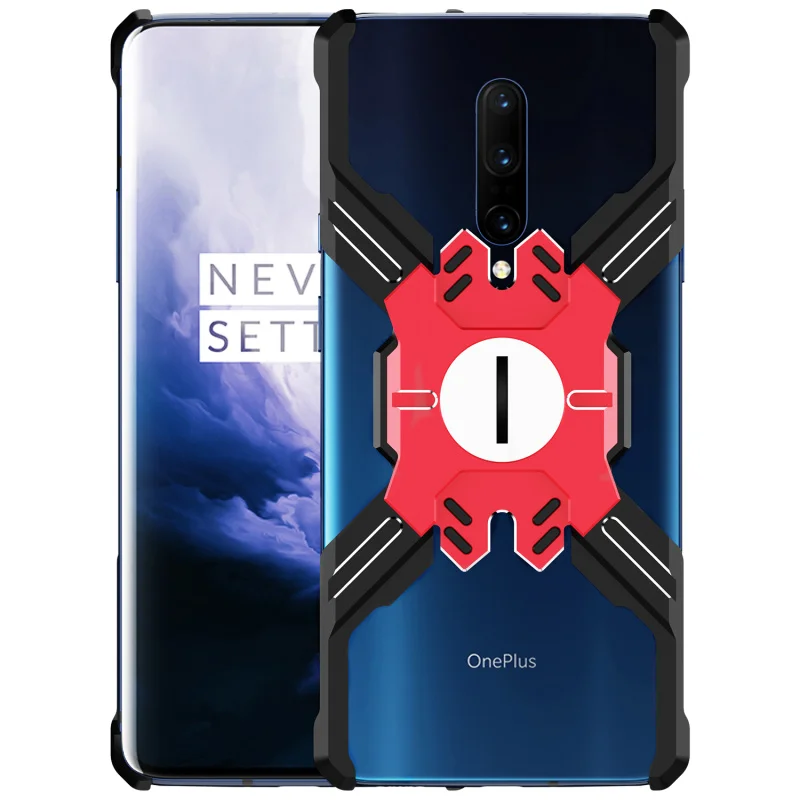 Герой Marvel элементы Алюминиевый металлический бампер чехол для OnePlus 7/Pro тонкий жесткий противоударный защитный бампер для телефона чехол OnePlus 7 Pro - Цвет: Black Red