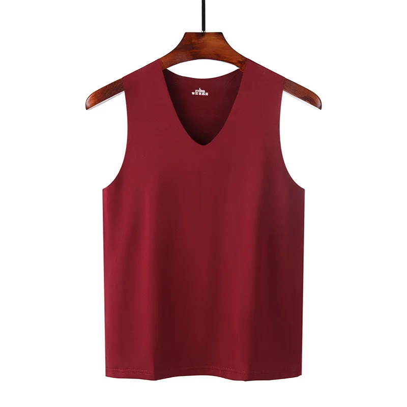 

Solid Color T Shirt Mens Polyester V-neck T-shirts Summer Sleeveless Tee Boy Skate Tshirt Tops Plus Size