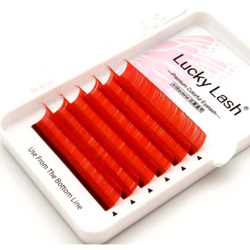 Желтые/зеленые/красные/фиолетовые/синие/коричневые 8 цветов ливневые разноцветные ресницы удлинение