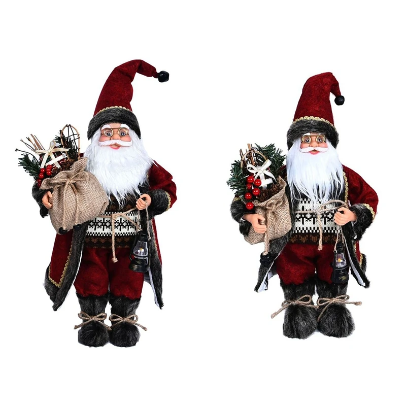

Christmas Theme Party Supplies Rose Red Robe Santa Claus Doll Ornaments Christmas Gifts Holiday Decorations