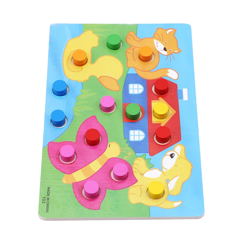 

Montessori Kids Children Color Match Cognition Board Children Wooden Jigsaw Puzzle Toy Kids Educational Toy Color Matching Board