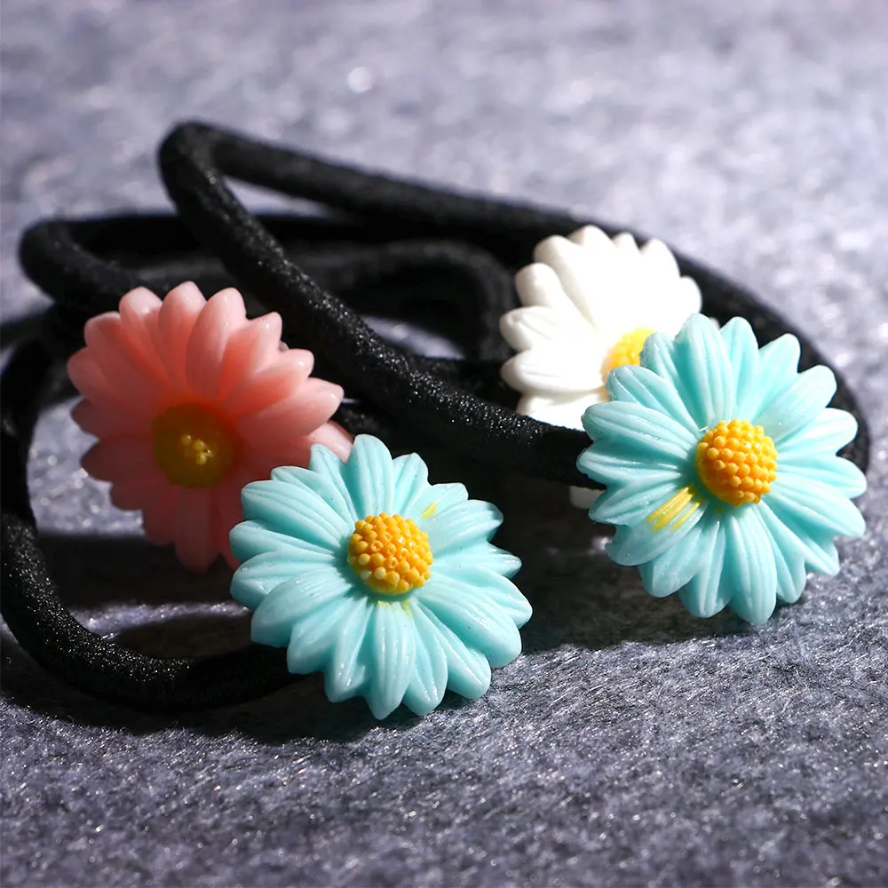 4 шт. Цветочная повязка для волос резинка головной убор с маргариткой заколки