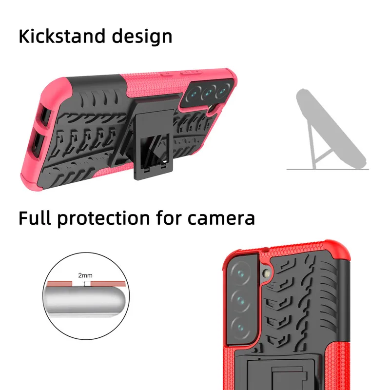 For Samsung Galaxy S22 Plus 5G Case For Samsung S22 Plus Cover Bracket Rubber Textured Shockproof Case For Samsung S22 S21 S20