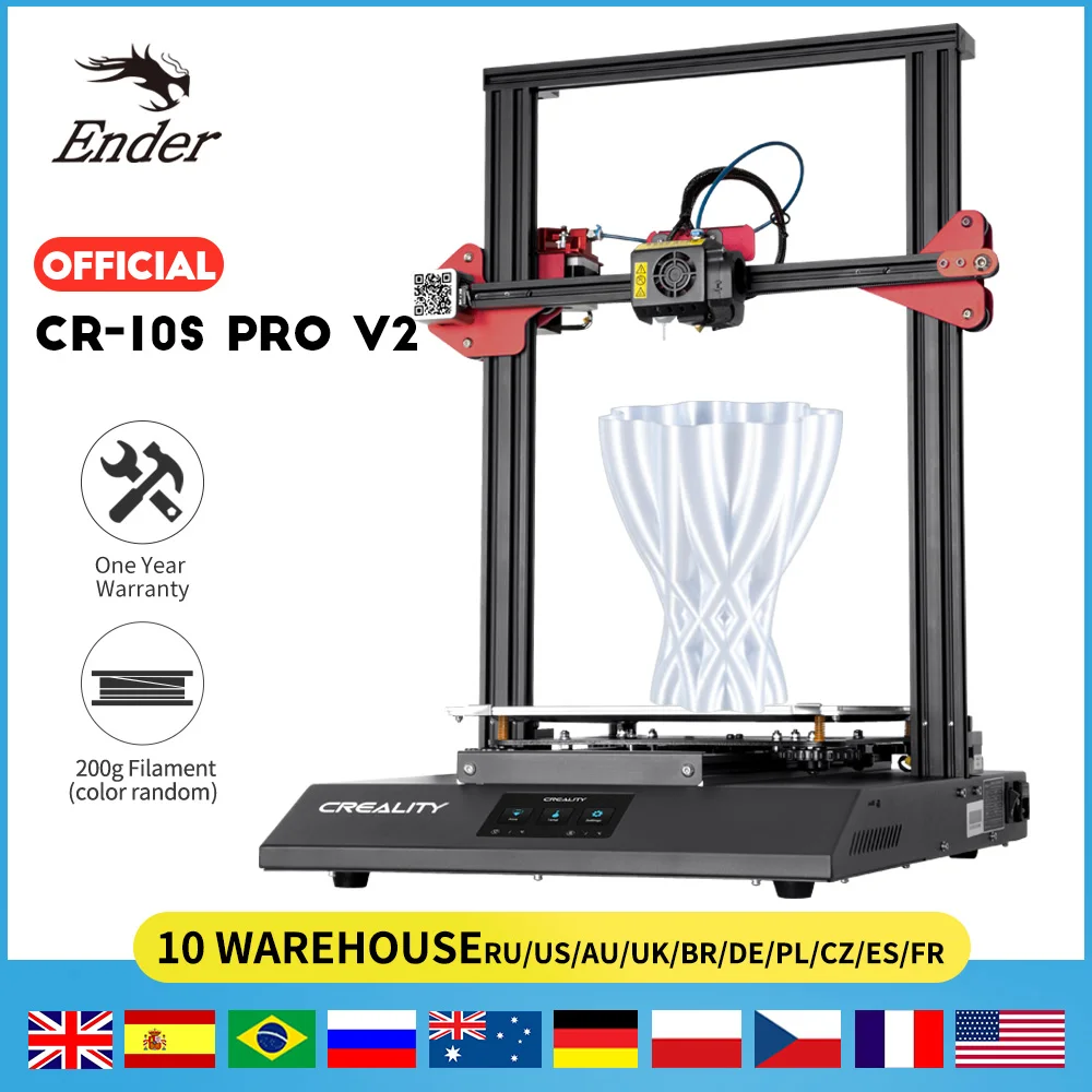 3D-принтер CR-10S Pro V2 MeanWell CREALITY крупногабаритный сенсорный ЖК-дисплей функция
