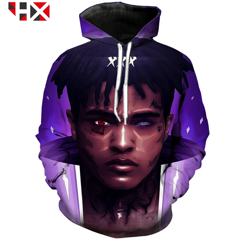 Новинка 2021 толстовка Xxxtentacion с 3D принтом толстовки унисекс в стиле Харадзюку хип