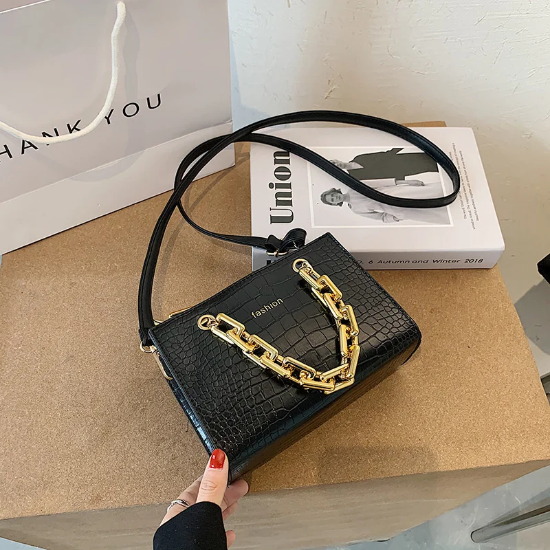 

Fashion Gold Chain Handbag Stone Grain Leather Messenger Bag Designer Chain Shoulder Bag Messenger Bag Mini Wallet Purse Women