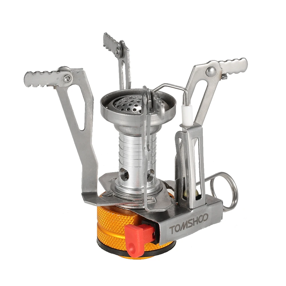 

TOMSHOO Mini Gas Stove Backpacking Canister Stove Burners Camping Outdoor Stove Cooking Foldable Hiking Butane Propane Furnace