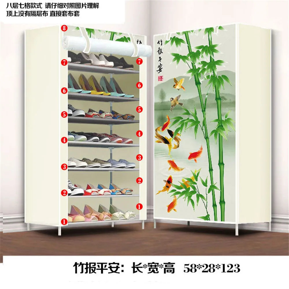 

New Simple Non-Woven Fabric Combination Shoe Rack Shoemaker Space Saving Home Dormitory Dustproof Economical Cloth Cover