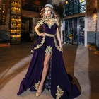 Smileven, 3 шт., марокканский кафтан, бархатная длинная юбка, кружевной наряд для выпускного вечера, платья Дубай, арабские женские вечерние платья