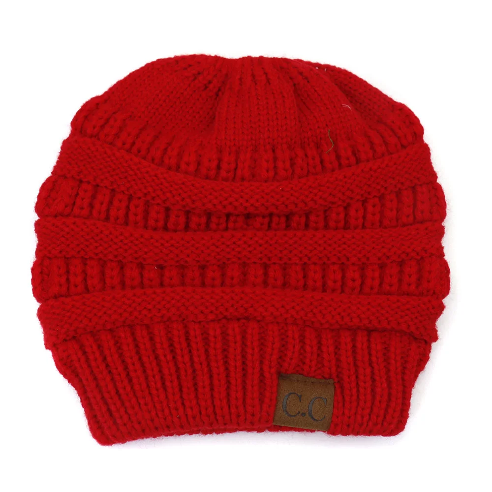 Зимние полосатые шапки-бини для мужчин и женщин однотонные шерстяные вязаные