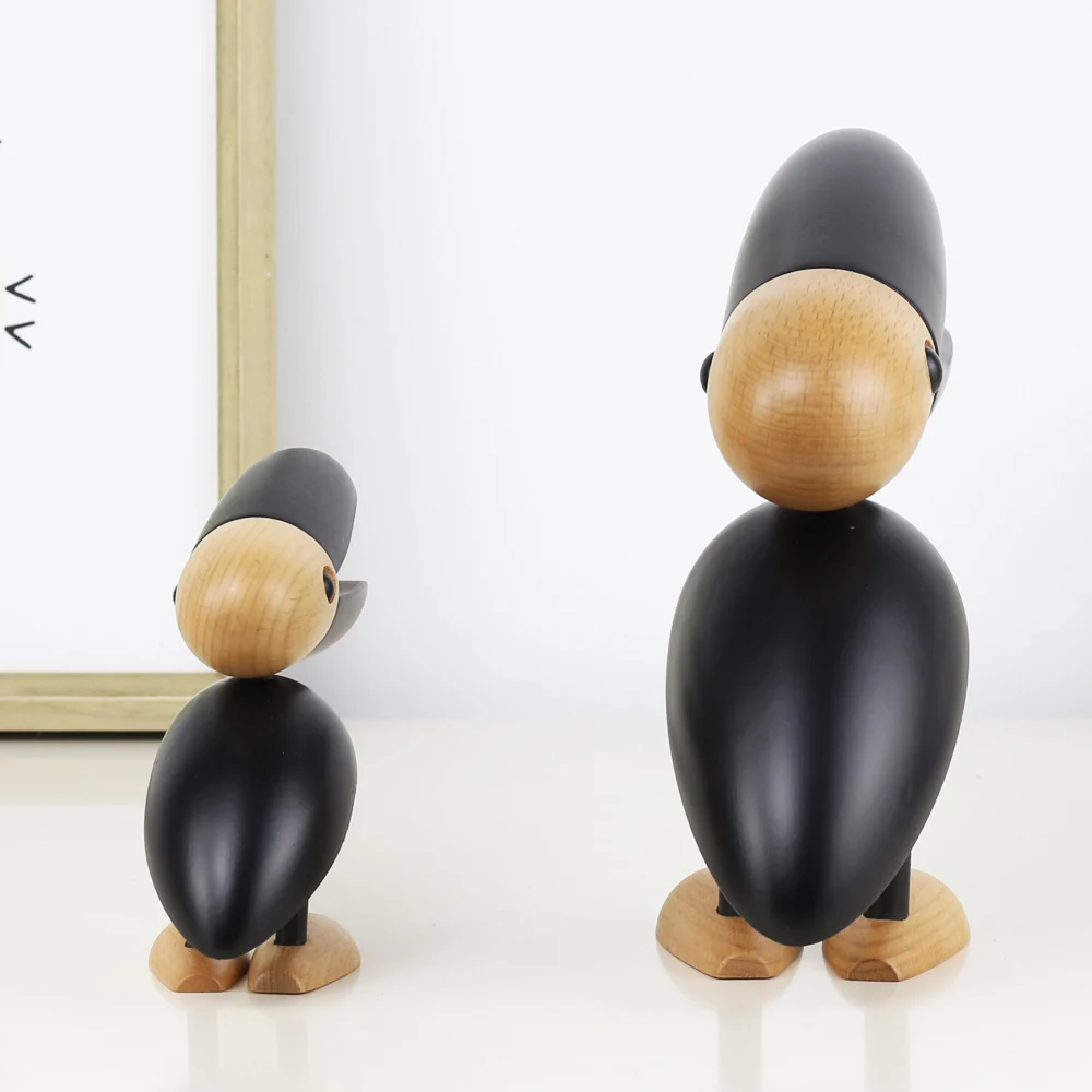 Новое поступление высокое качество бук дерево большой рот птица фигурка милые