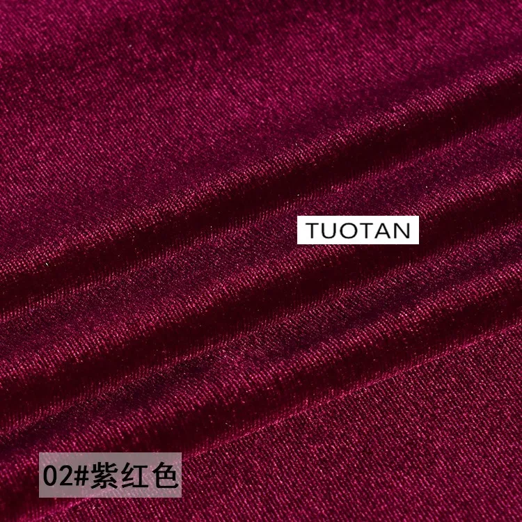 Фиолетово-красная ткань с эластичным золотым бархатным покрытием на всех