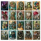 Полностью Квадратный бриллиант, 5D Вышивка крестиком мультфильм инопланетянин курица черепаха череп бабочка Осьминог Кот 3d дрель 544