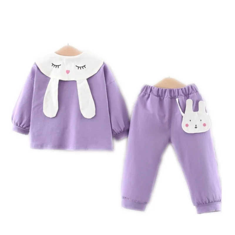 

New Spring Autumn Baby Girl Clothes Children Cute Cotton T Shirt Pants 2Pcs/sets Toddler Fashion Costume Infant Kids Tracksuits