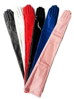 women 75cm long super long opera real leather evening long gloves multi colors