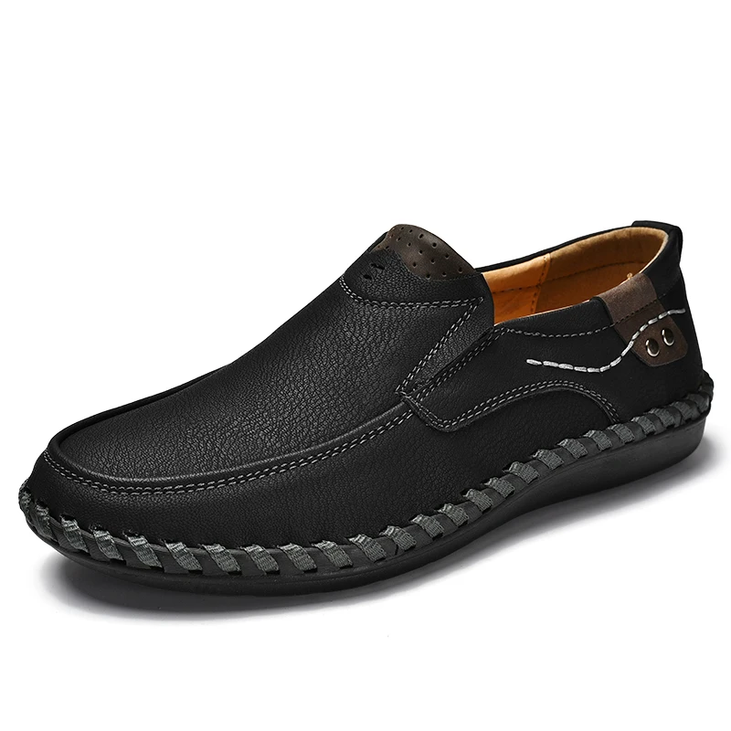 Pop Men Shoes Genuine Leather Comfortable Men Casual Shoes Footwear Chaussures Flats Men Slip on Lazy Shoes Zapatos Hombre