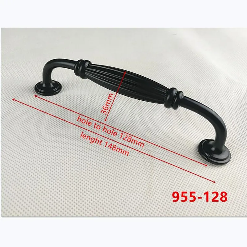 Черный шкаф из цинкового сплава ручки для кухонного шкафа в американском стиле