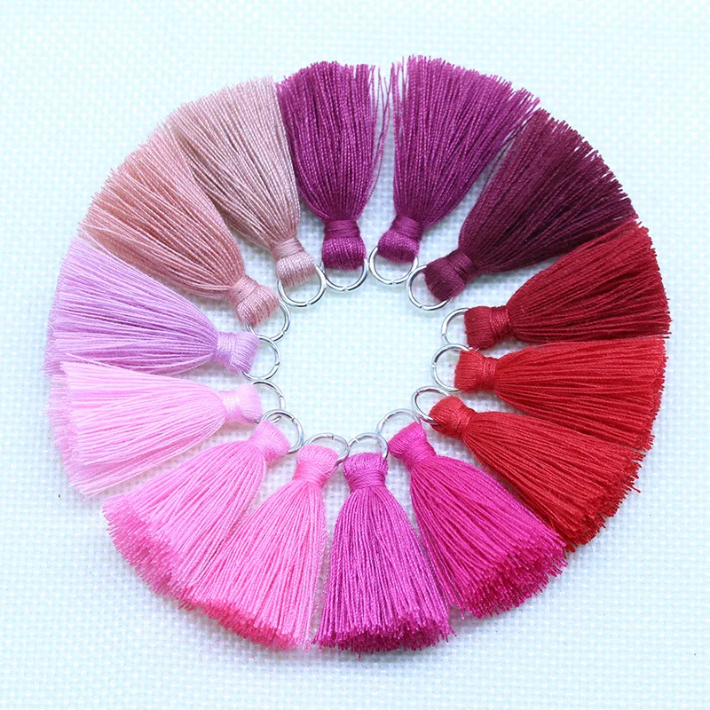 

Маленькие кисточки из полиэстера для изготовления ювелирных изделий, 10 шт./лот, 3,5 см, разных цветов