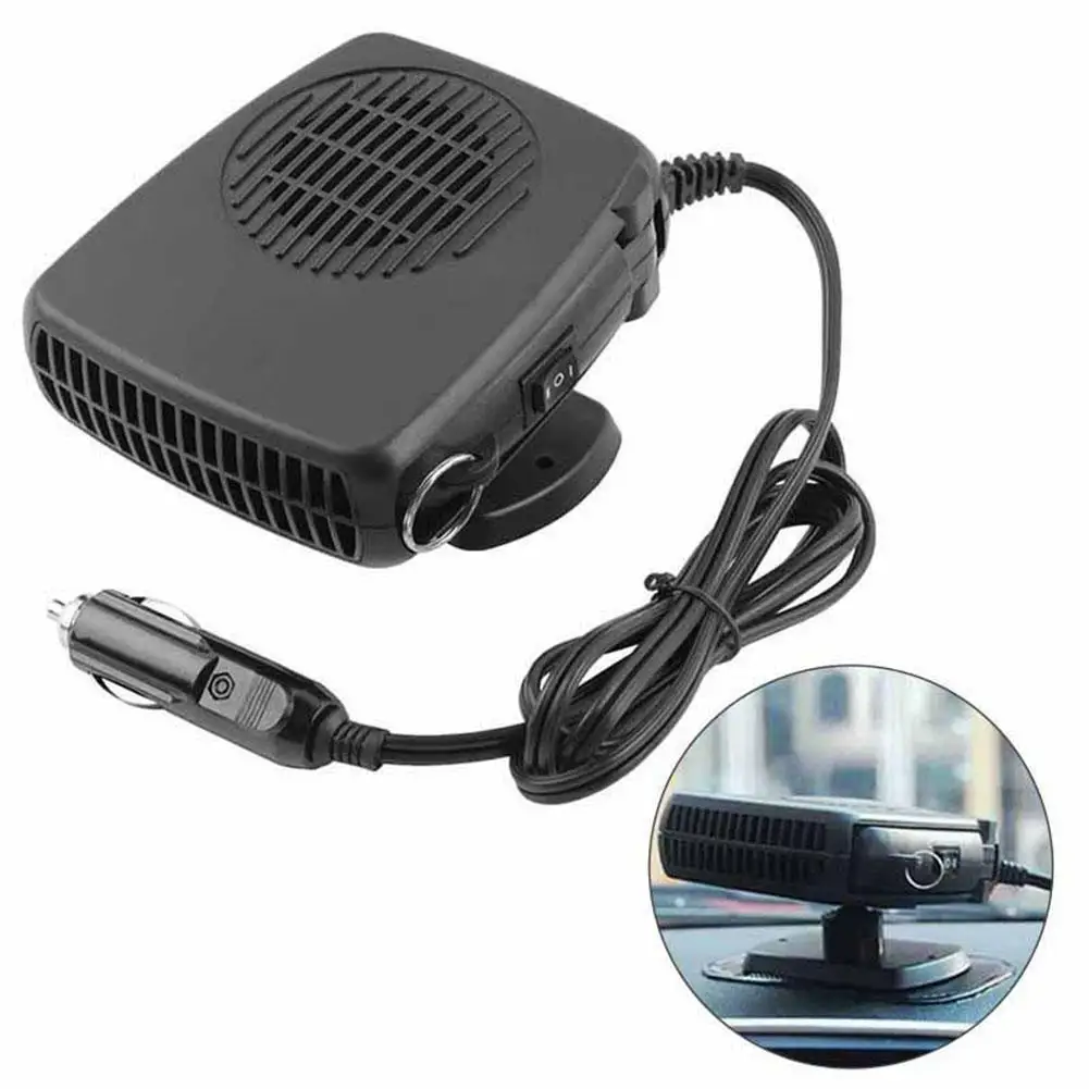 

Portable Auto Car Heater Defroster Demister 12/24V 360 Rotation Cooling Electric Fan Windshield Heating Degree Defogging