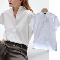 withered summer blouse women indie folk england style simple solid white loose blusas mujer de moda 2021 kimono shirt women tops