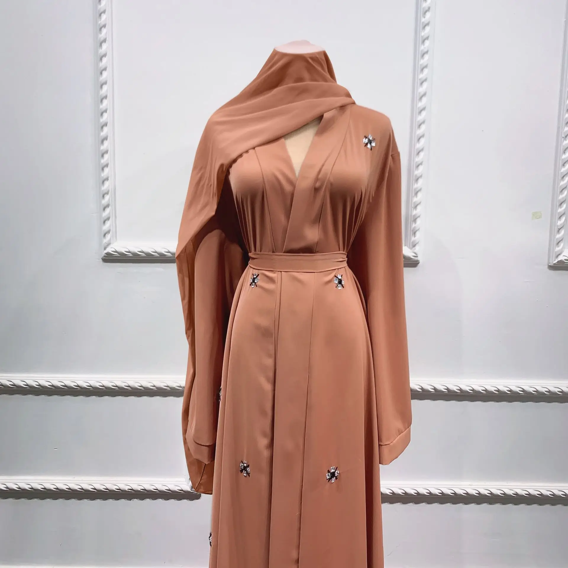 

Ramadan Eid Open Abaya Dubai Turkey Hijab Dress Abayas for Women Mubarak Arabic Islam Clothing Caftan Kaftan Robe Djellaba Femme